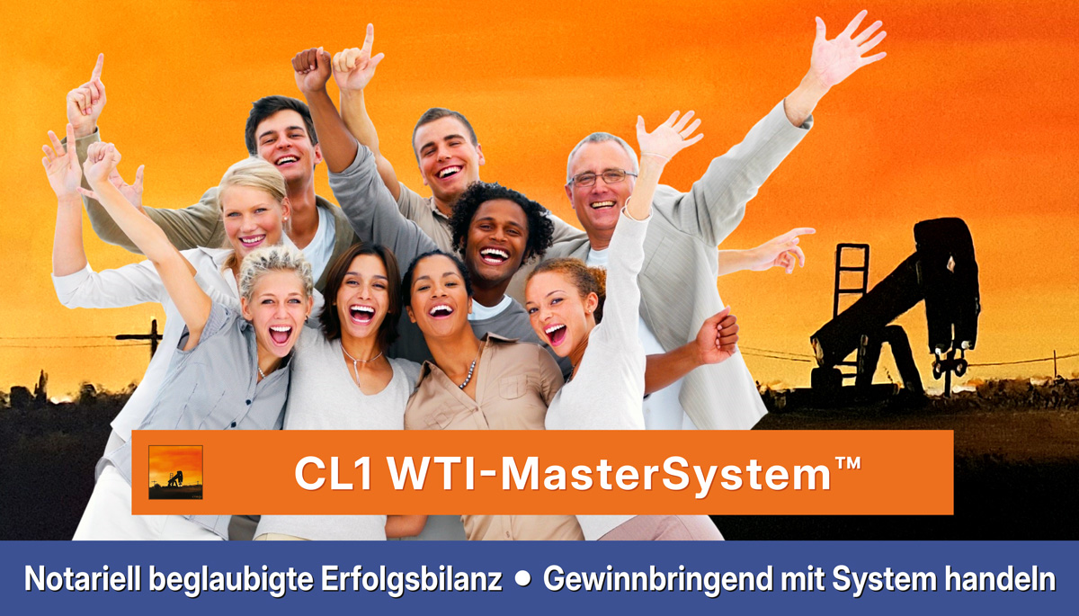 Handeln lernen – sicher, erfolgreich & verständlich! Notariell bestätigte Ergebnisse. CL1 WTI-Rohöl – Verein für Bildung und Wissensaustausch im privaten CFD-Handel. Unser Ziel ist es, Privatpersonen einen sicheren, eigenverantwortlichen und selbstständigen Zugang zum CFD-Handel zu ermöglichen – insbesondere beim Handel mit WTI-Rohöl über den standardisierten CL1-Vertrag. Alle Inhalte dienen ausschließlich der privaten Weiterbildung und dem Wissensaustausch und sind nicht für kommerzielle Zwecke bestimmt.